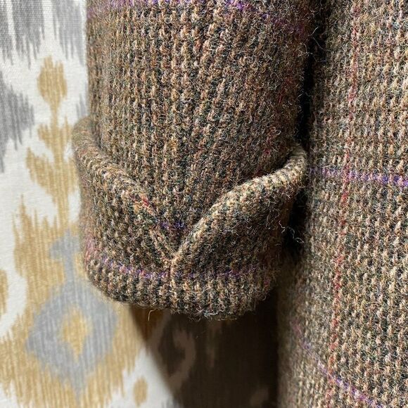 Ralph Lauren Fall 2011 Runway Olive Plaid Wool Tweed Shearling Collar Wrap Coat - Picture 8 of 16